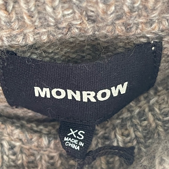 NWT Monrow x Revolve Cashmere Wool Blend Pencil Skirt in Brown/Taupe - Picture 4 of 8